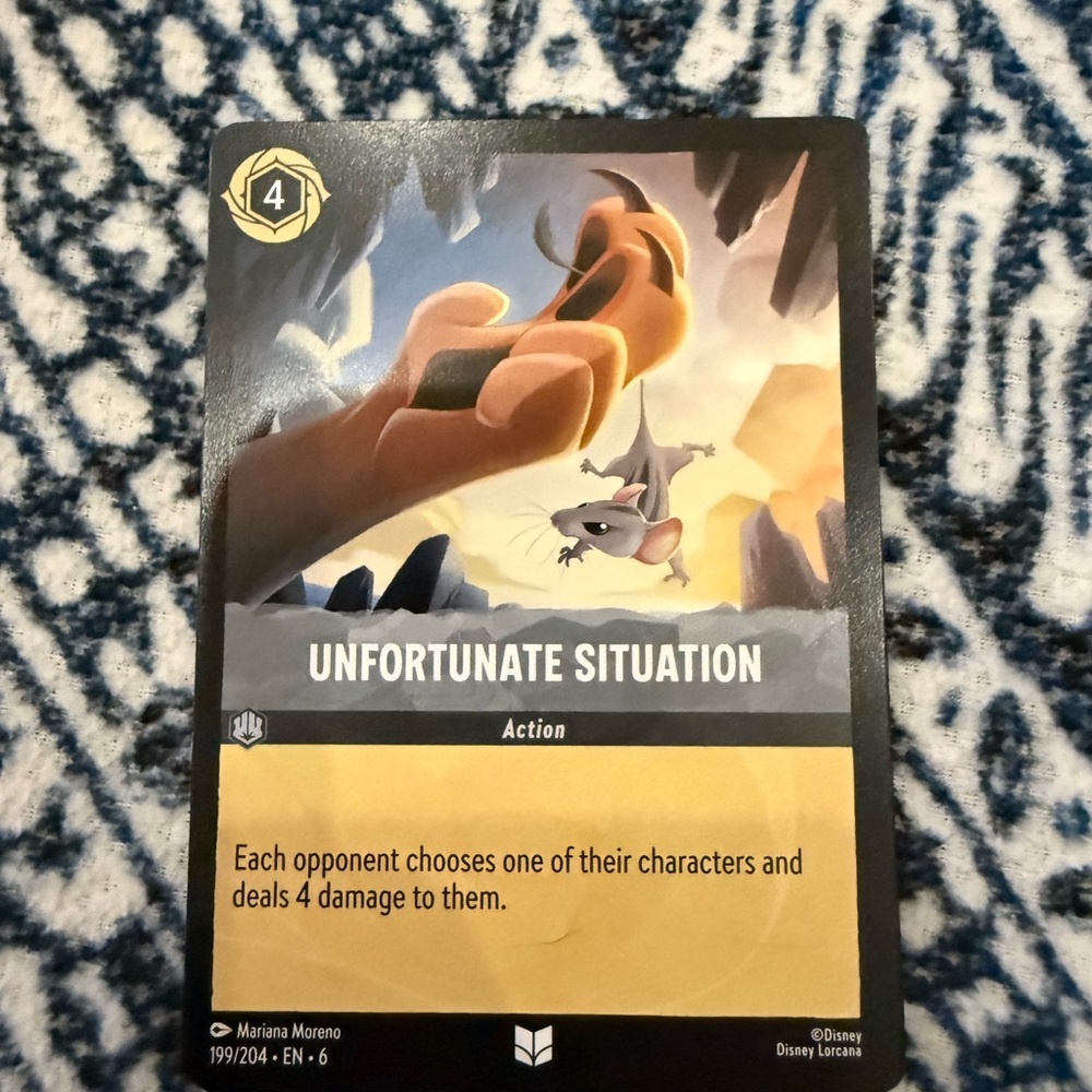 Disney Lorcana Unfortunate Situation Card